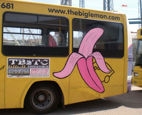Shuby Art on the Big Lemon Bus in Brighton