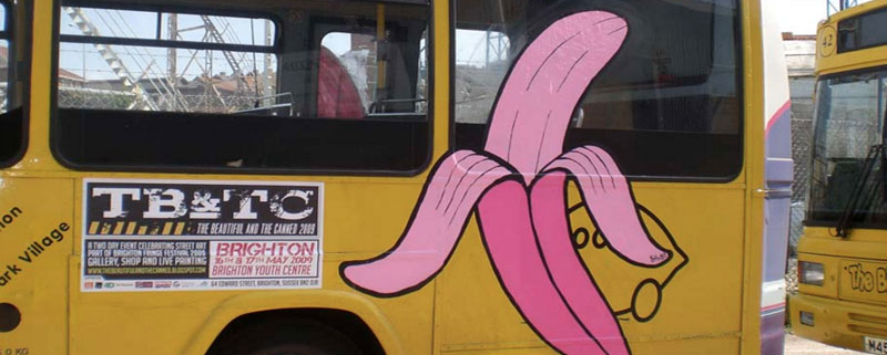Shuby Art on the Big Lemon Bus in Brighton